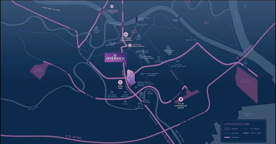 Vị trí chung cư Ambience hải phòng